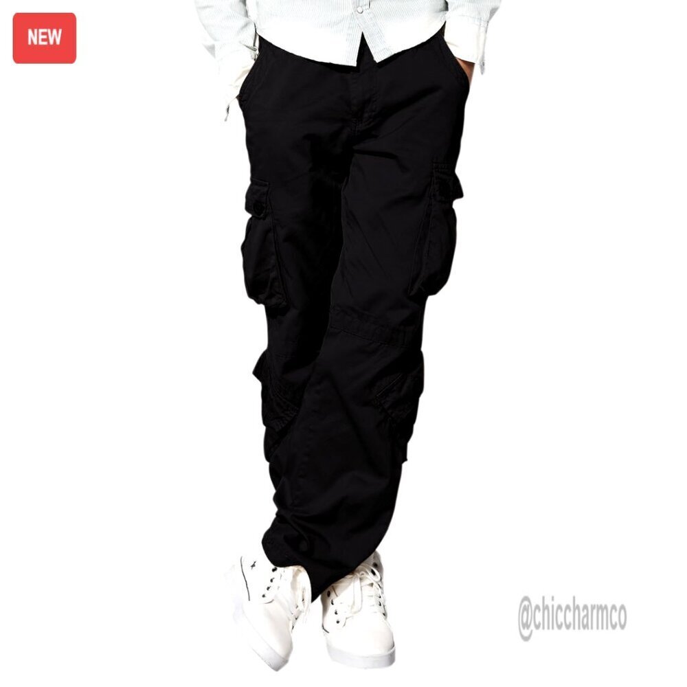 Men's Cargo Pants Regular Fit Cotton Twill Casual Wear Outdoor Work